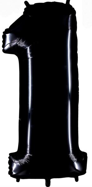 Folienballon - Zahl 1: Schwarz - ø 102cm